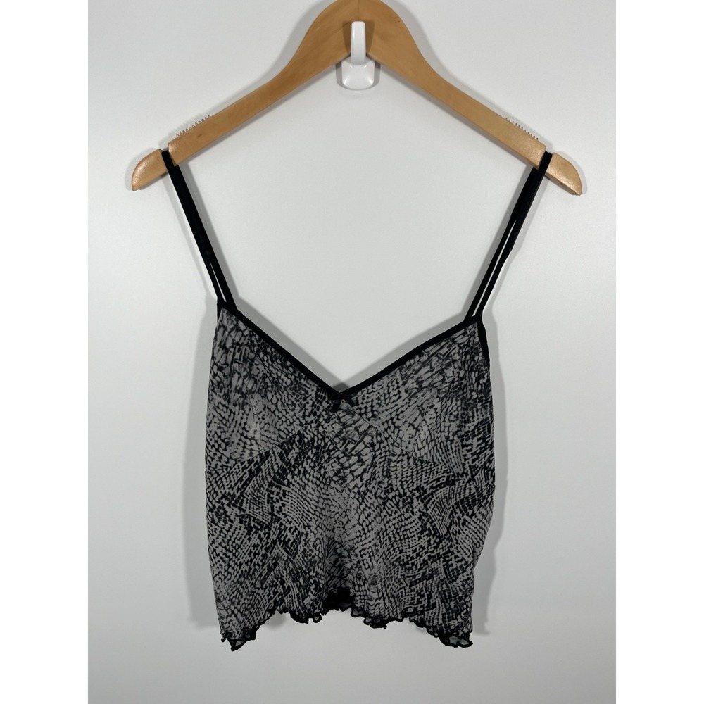 NoBo Y2K Dark Fairy Whimsigoth Womens Babydoll Top XL Grey Tie‎ Dye Bow Witchy